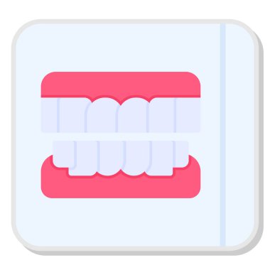 Diş taşıma ikonu. Web tasarımı için caries vektör illüstrasyonunun çizgi filmi