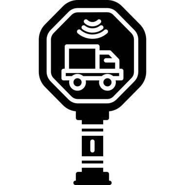 Yol işareti simgesi, basit vektör illüstrasyonu