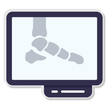 Dizüstü bilgisayarlı ayak. Web için dizüstü bilgisayar vektör simgesi olan düz ayak çizimi