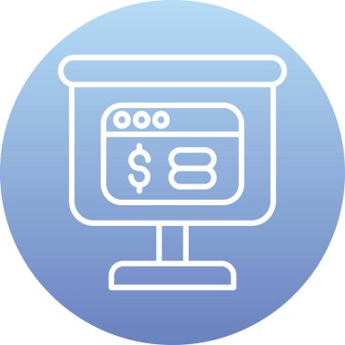 Eşsiz dolar makine vektör simgesi