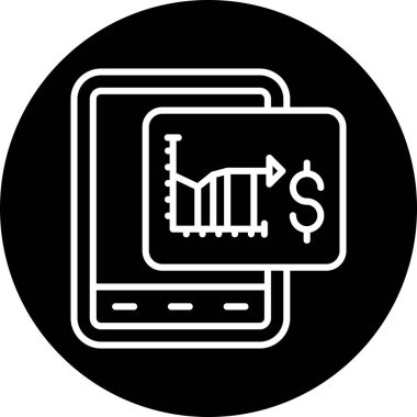 Dolar sembolü, vektör illüstrasyonlu tablo ve tablet