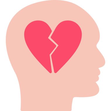 kalp kırılan kafa vektörü çizimi