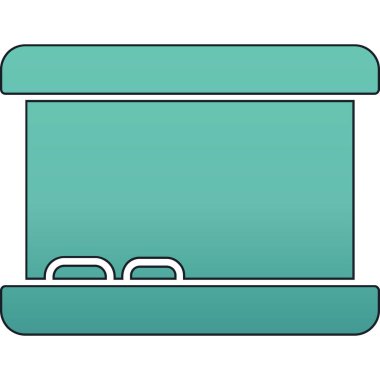 Ahşap bir sapın mavi ve beyaz çizgi film ikonunun vektör çizimi