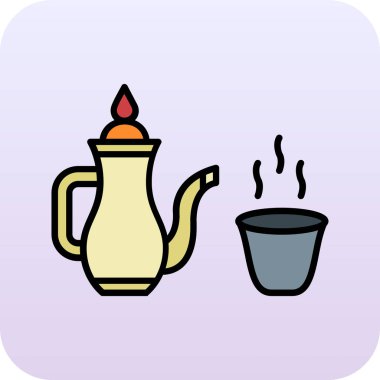 Çizgi film etiketi, karalama çay fincanı.