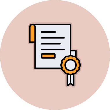 Bir sertifika simgesinin vektör illüstrasyonu