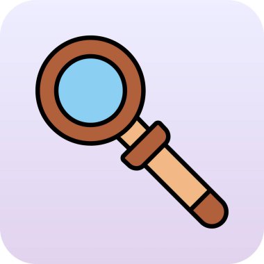 Büyüteç camı çizgi film simgesi.