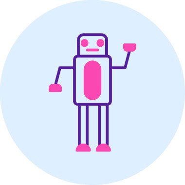 robot. Web simgesi basit illüstrasyon