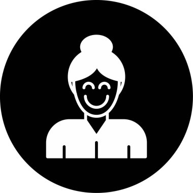 Mutlu kadın simgesinin vektör çizimi