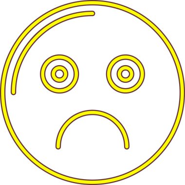 hüzünlü ifade, illüstrasyon, beyaz arkaplan üzerindeki vektör.