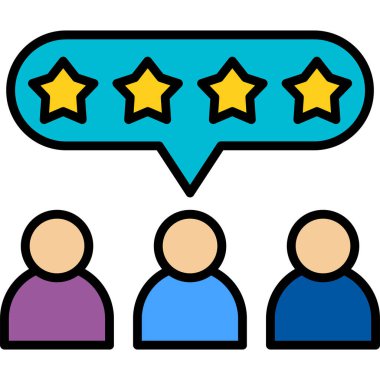 Müşteri geribildirim renk simgesi. vektör illüstrasyonu