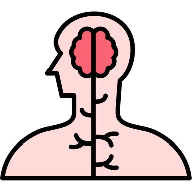 Renk simgesi vektör illüstrasyonlu insan beyni