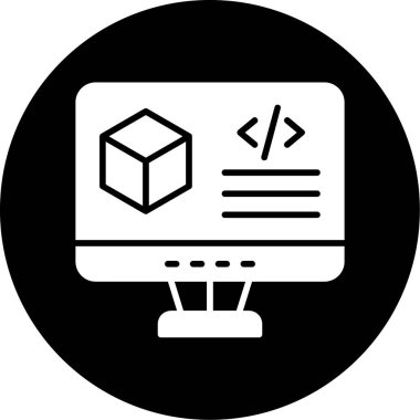 Kodlama. Web simgesi basit illüstrasyon