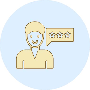 Müşteri memnuniyeti geri bildirim simgesi doldurulmuş ana hatlar biçiminde