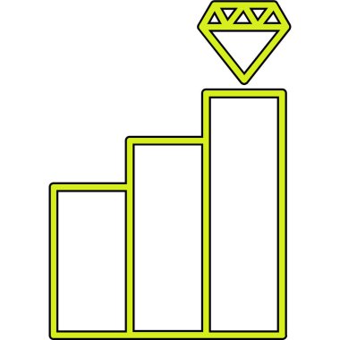 Beyaz arkaplanda yeşil ve sarı grafik çizelgesi