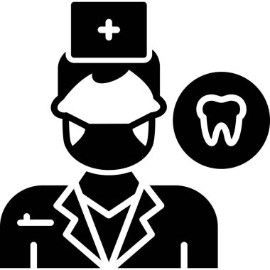 diş hekimi simge vektör çizim