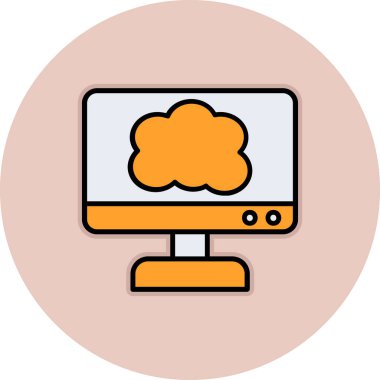 Bilgisayar ekranı. Web simgesi basit illüstrasyon