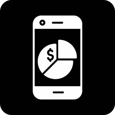 Akıllı telefon ve dolar işaretinin vektör çizimi