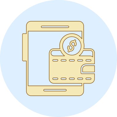 Cüzdan ve akıllı telefon simgesi