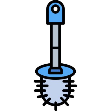 Kürek aracı simgesi renk ana hatları vektörü