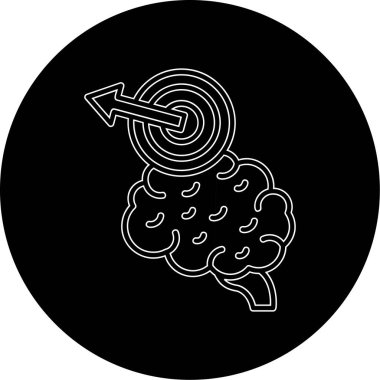 Beyin ve beyin ikonunun vektör çizimi. Stok için beyin ve beyin vektör simgesinin ağ ögesi.