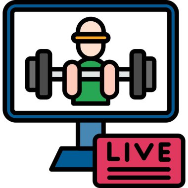 Canlı fitness. Web simgesi basit illüstrasyon