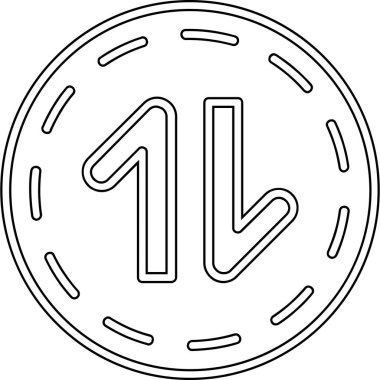 Bir numaralı simge, vektör illüstrasyonu