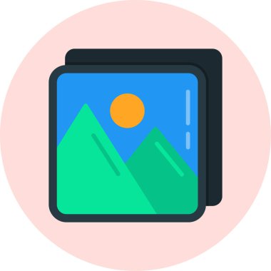 peyzaj vektör simgesi, tasarım için ikon vektör illüstrasyonu