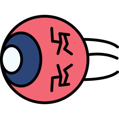 Çizgi film kırmızı ve mor gözün vektör çizimi