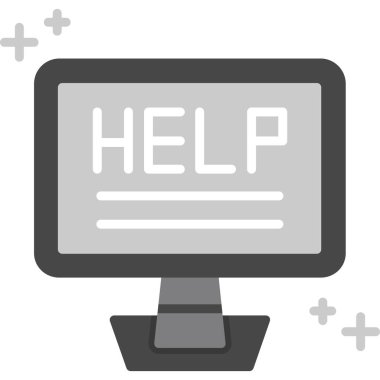 Bilgisayar yardım simgesinin ana hatlarını doldurmasına yardım et