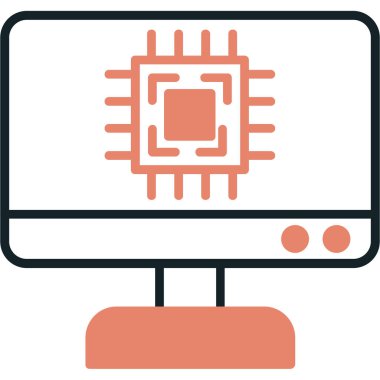 İşlemci. Web simgesi basit illüstrasyon