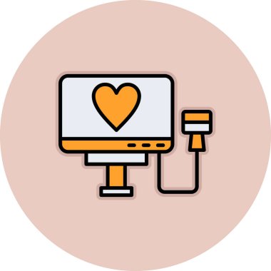 Bilgisayar monitörü. Web simgesi basit illüstrasyon