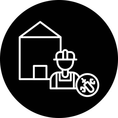 Kasklı bir adamın vektör çizimi