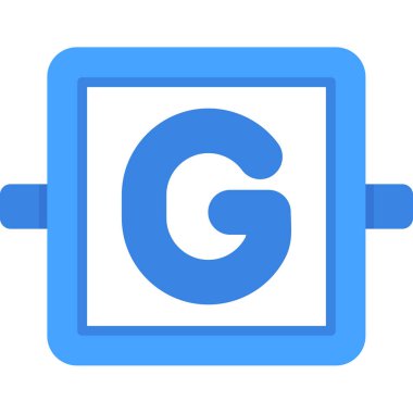 G harfi simgesi, ana hatlı vektör çizimi tasarımı