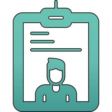 Kağıt simgesi olan adam, basit vektör illüstrasyonu