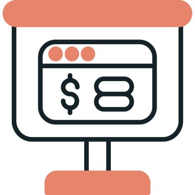 Para için. Web simgesi basit illüstrasyon