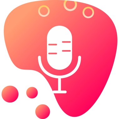 Mikrofon. Web simgesi basit illüstrasyon