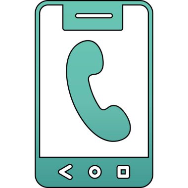 Mavi telefonlu akıllı telefon. Vektör çizimi. beyaz arkaplanda izole