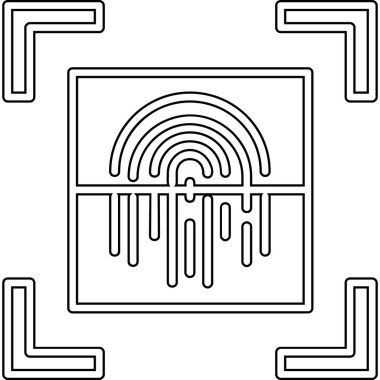 parmak izi simgesi, vektör çizimi