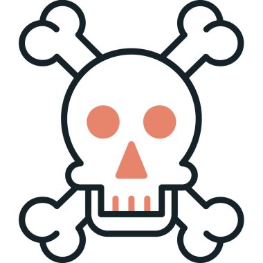 kafatası simgesi, vektör illüstrasyonu