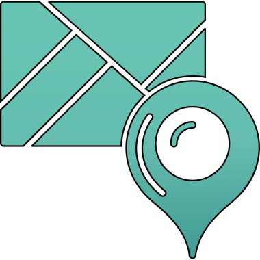 Harita konum simgesi renk dış hat vektörü