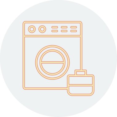 Çamaşır makinesi simgesinin vektör illüstrasyonu