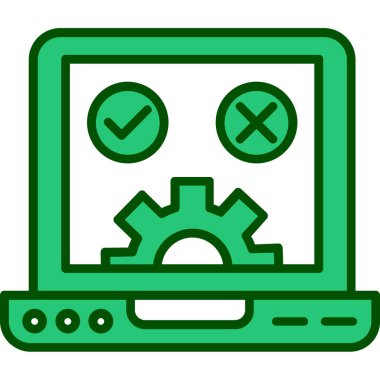 Bilgisayar tamir ikonu. web tasarımı için bilgisayar donanım vektör sembolü özeti