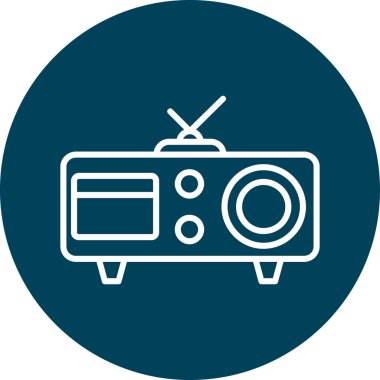 radyo ikonu. Web için televizyon vektör simgelerinin basit illüstrasyonu.