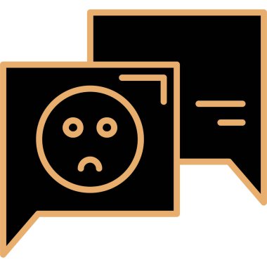 Konuşma balonu ikonuyla üzücü bir mesaj. negatif resimleme