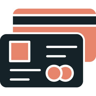 Kredi kartı düz ikon vektör çizimi