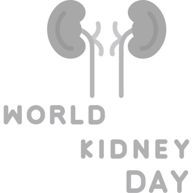 dünya böbrek günü simgesi, basit vektör illüstrasyonu