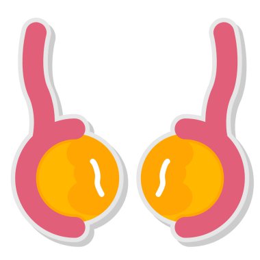 Pembe ve sarı çizgi film ikonunun vektör çizimi