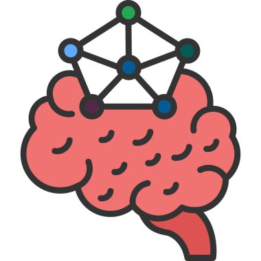 Beyin zihin simgesi - ana hatlar biçiminde