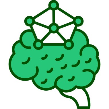 beyin ikonu vektör illüstrasyonu