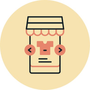 Alışveriş web simgesi basit illüstrasyon